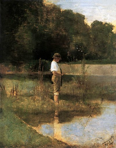Angler by Laszlo Mednyanszky